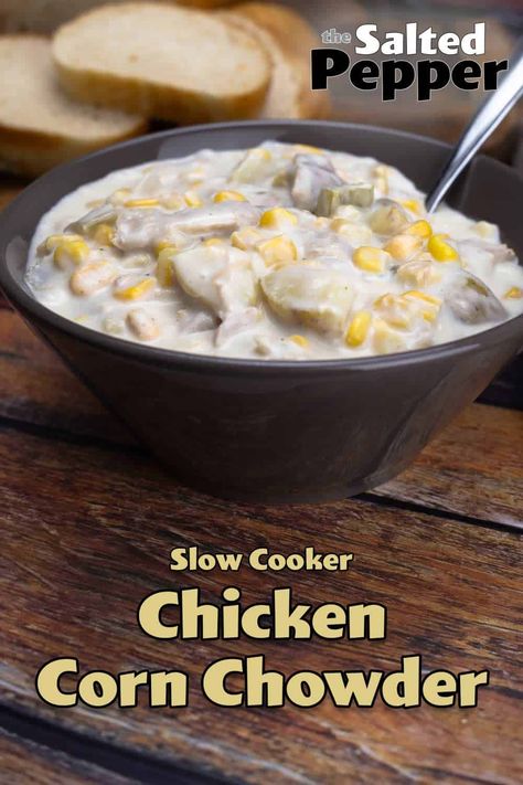 Slow Cooker Chicken Corn Chowder Ninja Possible Cooker Pro Recipes, Ninja Possible Cooker Recipes, Possible Cooker Pro Recipes, Slow Cooker Chicken Corn Chowder, Chicken Corn Chowder Recipe, Chicken Corn Chowder, Chicken Corn, Corn Chowder Recipe, Chicken Slow Cooker Recipes