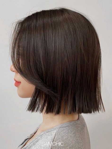 Korean Blunt Bob With Side Bangs (Tassel Cut) Korean Short Hairstyle, Korean Bob Haircut, Korean Bob, Korean Hair Color, Korean Short Hair, Corte Bob, Asian Short Hair, Lob Hairstyle, Lob Haircut