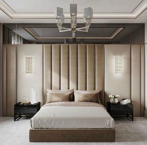 Panel Headboard Ideas, Wall Panel Headboard, Wall Mounted Headboards, Bed Back Design, Upholstered Wall Panels, Wall Panels Bedroom, Upholstered Walls, Headboard Ideas, Padded Wall