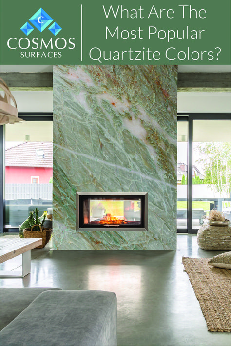 The breathtaking beauty of quartzite is rivaled only by its uses in the home. Perfect for high-traffic kitchens, quartzite is available in a wide range of stunning colors and patterns, but what are the most popular quartzite colors? Slabs Of Quartzite, Quartzite Fireplace Surround, Maldives Quartzite, Quartzite Fireplace, Quartzite Countertops Colors, Quartzite Island, Quartzite Countertops Kitchen, Quartzite Kitchen Countertops, Fireplace Modern Design