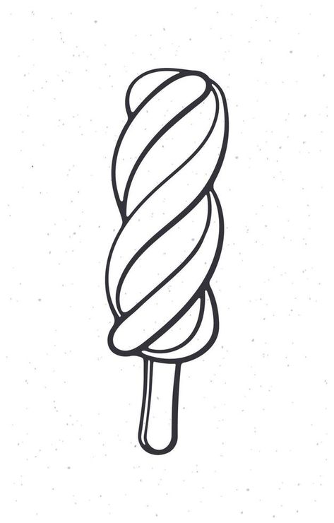 Hand drawn doodle of spiral Popsicle ice lolly Ice Lolly Drawing, Popsicle Drawing, Ice Popsicle, Ice Lolly, Art Stuff, Popsicles, Logo Templates, Vector Logo, Line Drawing