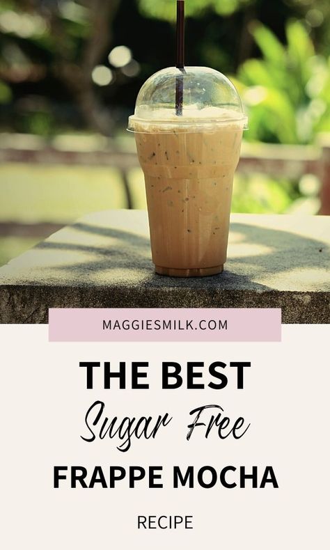 Sugar Free Iced Coffee, Mocha Frappe Recipe, Sugar Free Whipped Cream, Iced Coffee Protein Shake Recipe, Keto Coffee Recipe, Homemade Frappuccino, Frappe Recipe, Mocha Frappuccino, Sugar Free Drinks