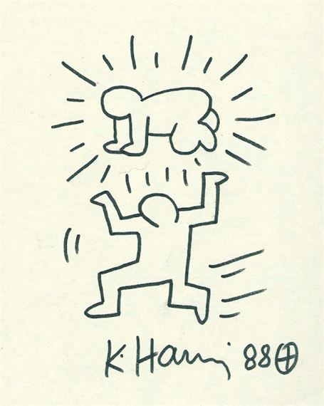 Keith Haring Radiant Baby, Pen On Paper, Felt Tip, Keith Haring, Hard To Get, Online Art, Auction, Felt, Pen