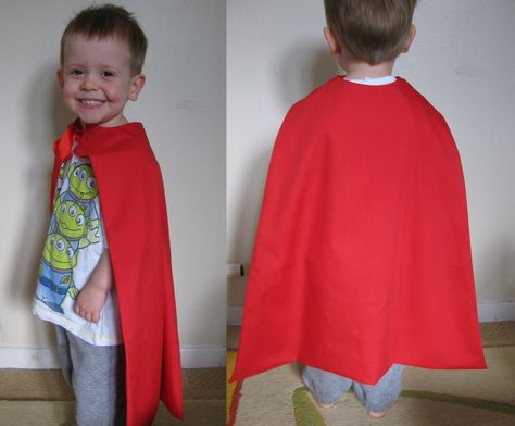 How To Make A Kids Cape. Colt, for some reason, is begging for me to make him a cape. Kids Cape Pattern, Superhero Cape Pattern, How To Make A Cape, Diy Superhero Cape, Cape Diy, Boys Cape, No Sew Cape, Toddler Cape, Diy Costumes Kids Boys