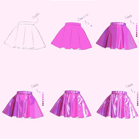 Tutorial Sobre Arte Digital, Skirt Drawing, Sketch Model, Holographic Fashion, Fashion Illustrations Techniques, Art Outfits, Skirt Tutorial, Sketches Dresses, Fashion Illustration Sketches