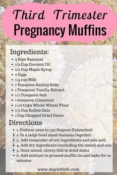 Wheat Muffins, Diet While Pregnant, Pregnancy Eating, Pregnancy Snacks, Third Trimester Pregnancy, Pregnancy Labor, 3rd Trimester, Pregnancy Nutrition, Natural Pregnancy