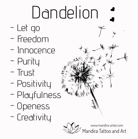 Dandelion tattoo meaning and placement... When we were kids we believed that blowing a dandelion to the wind could make our wishes come true... If you want to be honest you still crave to do it sometimes... don't you? Read more... Dandelion Tattoo Meaning, Dandelion Quotes, Symbole Tattoo, Dandelion Tattoo Design, Simpul Pita, Tato Dengan Makna, Tattoo Schrift, Dandelion Tattoo, Handpoke Tattoo