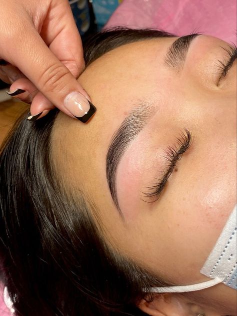 Brow laminationwax and tintCan lasts 4-6 weeks Eyebrow Shaping Lamination, Shaped And Tinted Eyebrows, Arched Tinted Eyebrows, Eyebrow Waxing And Tinting, Eyebrow Ideas Natural, Eyebrows Waxed And Tinted, Eyebrow Hybrid Tint, Waxed And Tinted Eyebrows, Tinted And Laminated Eyebrows