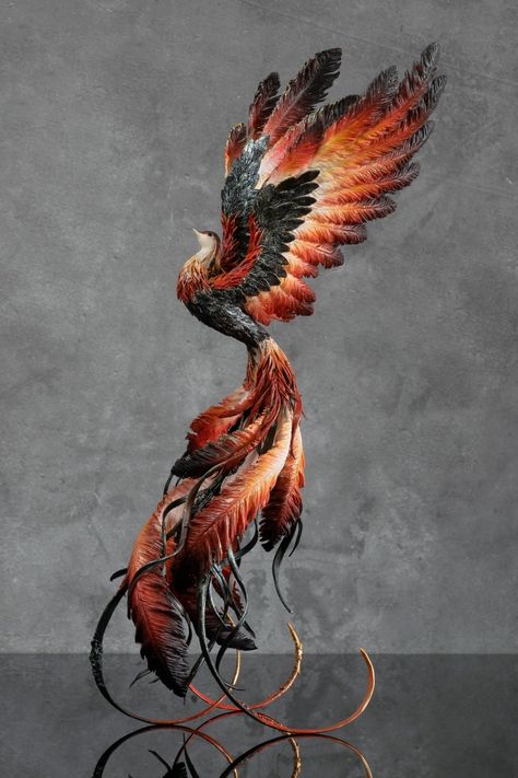 Phoenix Sculpture, Phoenix Fire Bird, Bird Creature, Phoenix Statue, Fantasy Statue, Phoenix Fire, Fantasy Sculpture, Phoenix Images, Air Clay