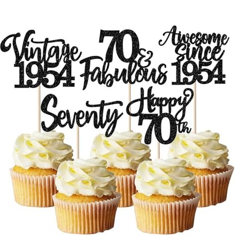 70th Wedding Anniversary, Edible Cupcake Toppers, Wedding Anniversary Party, Cupcake Picks, 70th Birthday, Anniversary Party, Cupcake Toppers, Wedding Anniversary, Cake Decorating