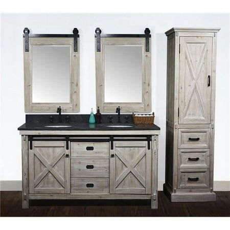 This Rustic Barn Door Style Bathroom Vanity will be perfect for any bathroom. This new creation of Infurniture comes in Driftwood and White Wash finish with sliding barn door that gives this vanity a unique style. This Bathroom Vanity has 7 options of top to choose from and comes with a different sizes. Features Rustic Barn Door Style 2 Doors, 3 Drawers, 2 Shelves 6 pre-drilled faucet hole, 8" spread Comes With A Backsplash & Pre-Drilled Faucet Holes No Assembly RequiredIncludes: Vanity, Marble Full Bathroom Remodel, Double Sinks, Farmhouse Bathroom Vanity, Wood Barn Door, Bathroom Farmhouse Style, Rustic Barn Door, Double Sink Vanity, Double Sink Bathroom, Rustic Bathrooms