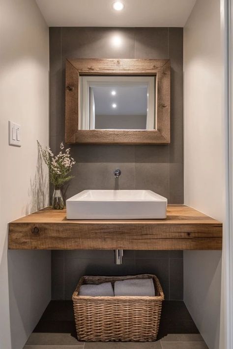 "Transform your bathroom with a space-saving DIY Floating Vanity! 🛠️🚿 Ideal for adding functionality and style. 🌟✨ #SmallBathroomDesign #DIYProjects #VanityInspo" Floating Half Bathroom Vanity, Floating Vanity Diy, Floating Vanity Shelf, Diy Floating Vanity, Minimalist Bathroom Vanity, Floating Vanity Bathroom, Small Bathroom Shelves, Bathroom Downstairs, Half Bath Remodel