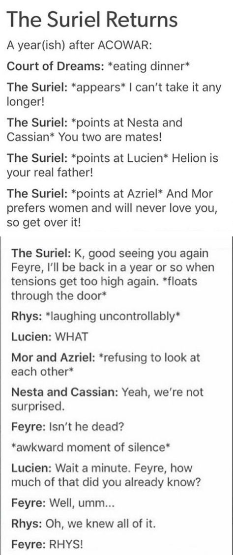 Suriel Acotar Quotes, Acotar The Suriel, Feyre And Suriel Acotar, Acotar Series Fanart, Suriel Acotar Funny, Feyre And The Suriel, Acotar Suriel Art, The Suriel Acomaf, Acotar Tumblr