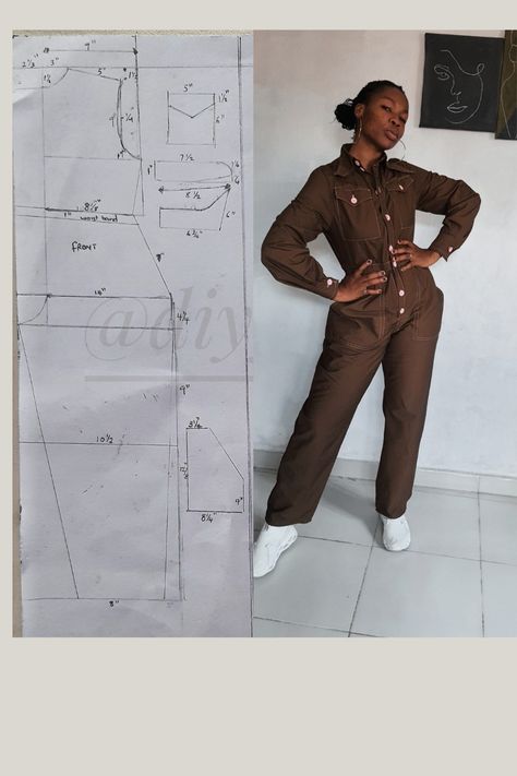 Learn how to make a button up jumpsuit. Coverall Pattern Free, Precious Apparel, Jumpsuit Pattern Sewing Free, Diy Jumpsuit Pattern, Coverall Pattern, Diy Jumpsuit, Jumpsuit Diy, Jumpsuit Ideas, Button Up Jumpsuit