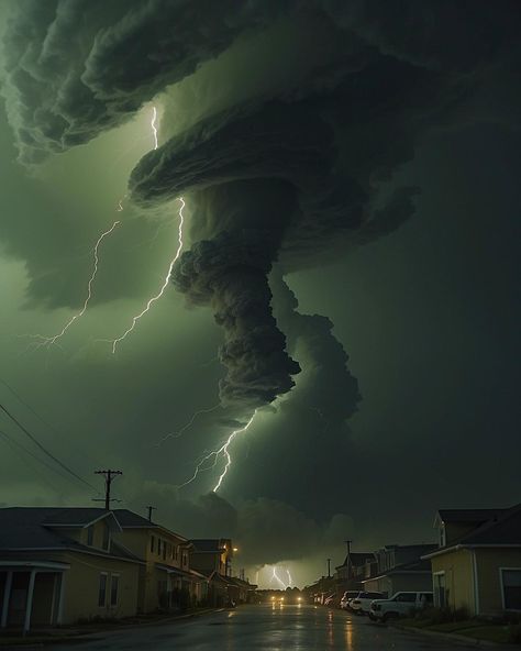 Rainstorm Photography, Thunderstorms Aesthetic, Beautiful Destruction, Thunderstorm Aesthetic, Bizarre Photography, Water Tornado, Unreal Photos, Tornado Clouds, Tornado Pictures