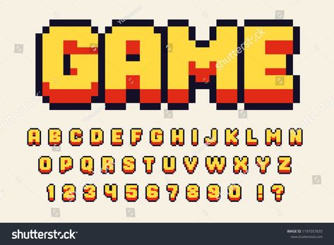 Game Letters Font, 8 Bit Letters, Video Game Fonts Alphabet, 8 Bit Lettering, Video Game Lettering, Video Game Letters, 8 Bit Font, 8 Bit Game Design, Pixel Font Alphabet