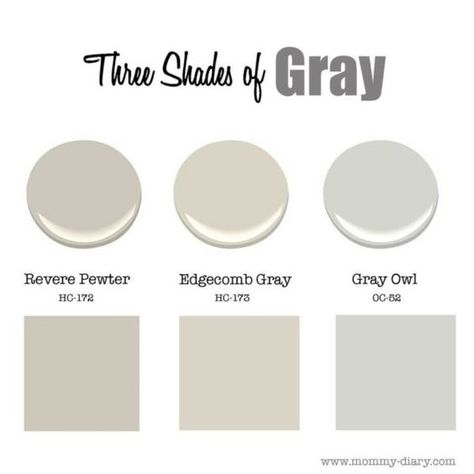 Revere Pewter or Edgecomb Gray: Gray and Greige Wall Inspirations | Mommy Diary Greige Walls, Best Gray Paint, Best Gray Paint Color, Edgecomb Gray, Benjamin Moore Gray, Interior Paint Colors Schemes, Farmhouse Paint Colors, Revere Pewter, Farmhouse Paint