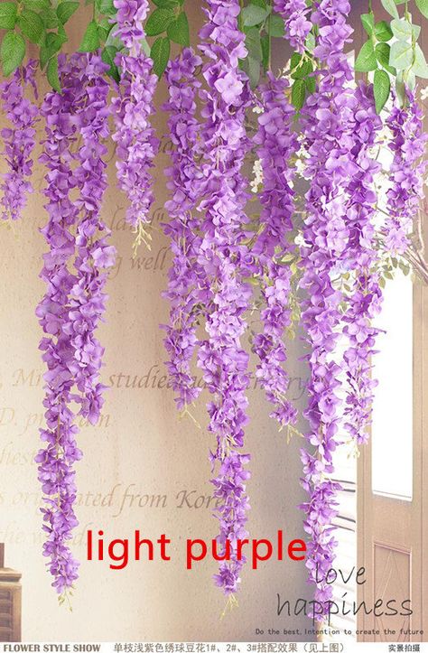 24pcs Artificial Silk Wisteria Garland Wedding Bridal weddings--light purple by kathycraftsco on Etsy https://www.etsy.com/listing/522194215/24pcs-artificial-silk-wisteria-garland Wisteria Garland, Wisteria Vine, Vine Garland, Wedding Ceremony Decorations Outdoor, Diy Wedding Arch, Wedding Ceremony Arch, Artificial Hydrangeas, Parts Of A Flower, Ceremony Arch