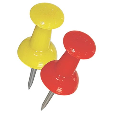 Push pins are a short nail or pin with a circular top that almost looks like a top hat. The top of the push pin is made of plastic. Assorted colors. Available in a variety of finishes and colors. Hillman Push Pins Assorted Colors | 532452 Cubicle Walls, Push Pins, Hanging Photos, Cork Board, Home Hardware, Push Pin, Hanging Lights, Color Coding, Office Supplies