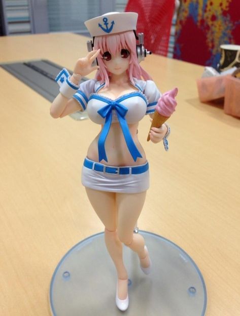 Super Sonico Figurines, Sonico Figure, Sonico Cosplay, Character Statue, Super Sonico, One Piece Photos, Bunny Suit, Fantasy Photography, Anime Figurines