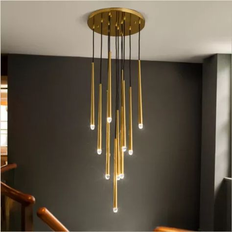 Modern Luxury Round Stainless Steel Crystal LED Chandelier Nordic Gold/Silver Single Ring Ring Chandelier Restaurant Chandelier|Pendant Lights| - AliExpress Staircase Chandelier Modern, Multi Pendant Light, French Minimalist, Light Ideas, Multi Pendant, Staircase Chandelier, Kitchen Ceiling, Minimalist Lighting, Multi Light Pendant