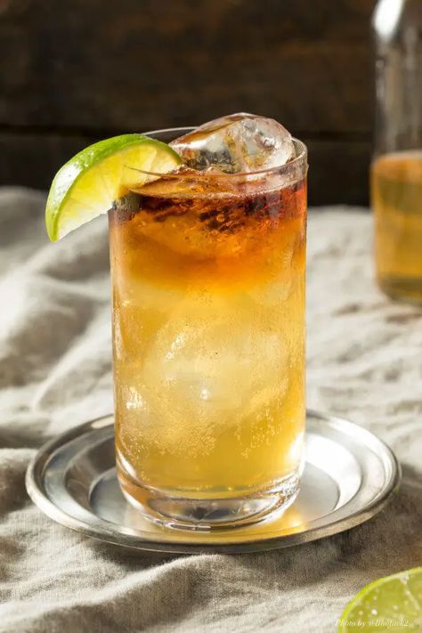 Dark And Stormy Cocktail Recipe — THE SHAKEN COCKTAIL Dark And Stormy Cocktail, Dark N Stormy Cocktail, Unique Cocktail Recipes, Easy Summer Cocktails, Dark And Stormy, Refreshing Summer Cocktails, Dark N Stormy, Peach Juice, Rum Drinks