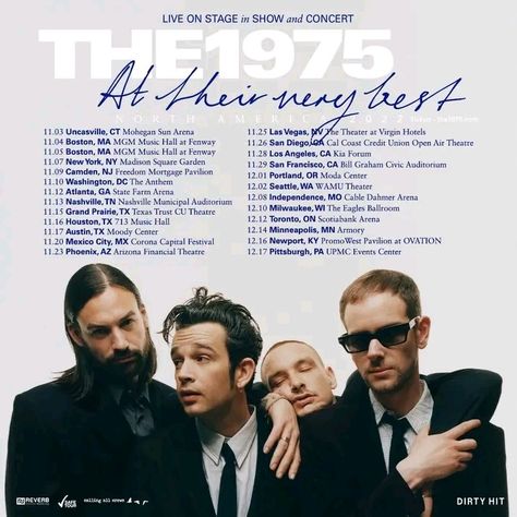 At Their Very Best - North America, 2022 The 1975 Tickets, The 1975 Tour, The 1975 Poster, Los Vegas, Open Air Theater, Lookbook Design, Photobook Design, Apartment Art, Tour Poster