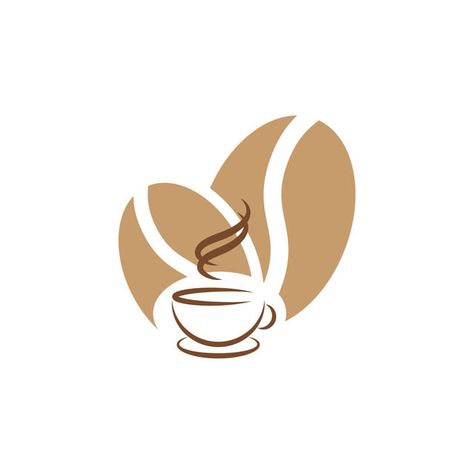 Logo Coffee Design, Logo Design For Coffee, Coffee Graphic Design, Coffee Logo Design, Logo Cafe, Logo Design Coffee, Coffee Shop Logo Design, Shop Vector, Cawan Kopi