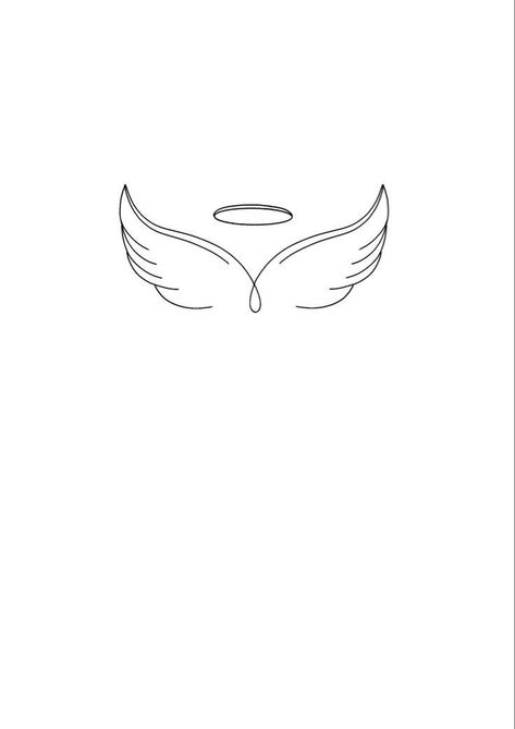 White Ink Angel Wing Tattoo, Wings Line Tattoo, Angel Wing Line Tattoo, Small Tattoo Ideas Angel, Fine Line Wings Tattoo, Small Wings Tattoo Design, Wings Small Tattoo, Simple Wings Tattoo, Sleeve Stencils Tattoo Designs