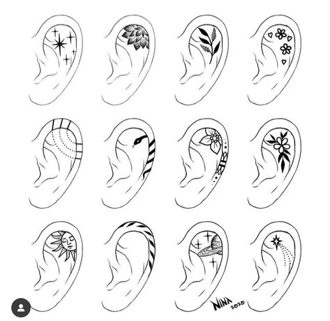 Ear Designs, Cute Little Tattoos, Dream Tattoos, 문신 디자인, Little Tattoos, Dope Tattoos, Simplistic Tattoos, Tattoo Design Drawings, Piercing Tattoo