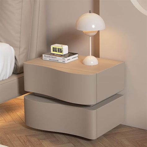 PRICES MAY VARY. Simple Modern Design: The classic white color scheme bring a modern touch to this bedside table, making it suitable for various styles of home decor. It can also be used as a side table or coffee table, adding elegance to your home. Spacious Storage: Despite its compact size, this nightstand offers ample storage space. With 2 drawers, it's perfect for storing books, diaries, glasses, medicine, or personal essentials. The wide top provides additional space for displaying table la Cloud Bedside Table, Small Bedroom Side Tables, Side Tables Bedroom Modern, Night Stand Decor, Table La, Night Stands Bedroom, Bedside Table Ideas, Stand For Bedroom, Minimalist Bedside Table