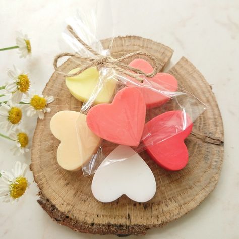 Wedding Guest Favors, Natural Candy, Baby Shower Favours For Guests, Christmas Decorations Sewing, Heart Soap, Guest Favors, Personalized Baby Shower Favors, Salmon Orange, Diy Gift Set