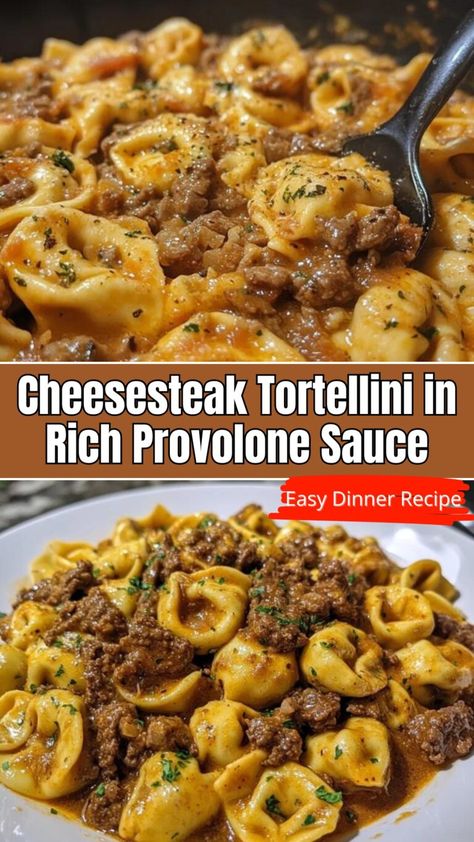 Cheese Steak Tortellini With Provolone Sauce, Enchilada Tortellini Casserole, Crazy Easy Dinner Casseroles, Cheesestake Tortellini, 2 Day Meals Dinners, Cheesesteak Tortellini In Rich Provolone, Weeknight Dinner Beef, Picky Eater Meals Adults, Best Meals To Bring New Moms