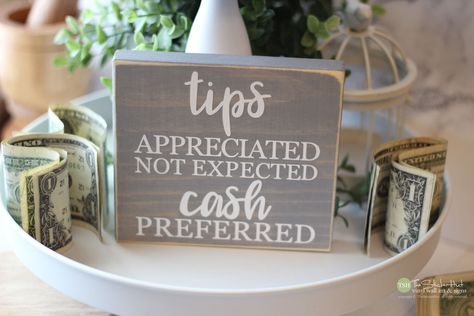 Excited to share this item from my #etsy shop: Tips Appreciated Not Expected Cash Preferred Wood Sign Block - Business Store Salon Shop Decor - Wooden Sign - Wood Signs - Small Mini M319 Small Office Decor, Vacation Fund, Small Business Signs, Classic Rock And Roll, Business Decor, Light Letters, Shop Decor, Salon Decor, Vinyl Wall Art