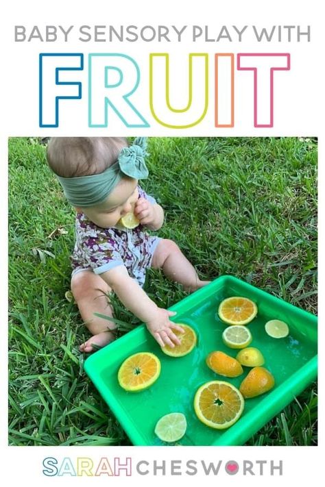 21 Summer Sensory Activities for Babies and Toddlers 9 Months Sensory Play, Garden Activities For Babies, Sensory Activities With Food, 9 Month Sensory Bin, Sensory Ideas For 6 Month Olds, Infants Sensory Activities, Baby Spring Activities, Infant Garden Activities, Infant Diy Activities