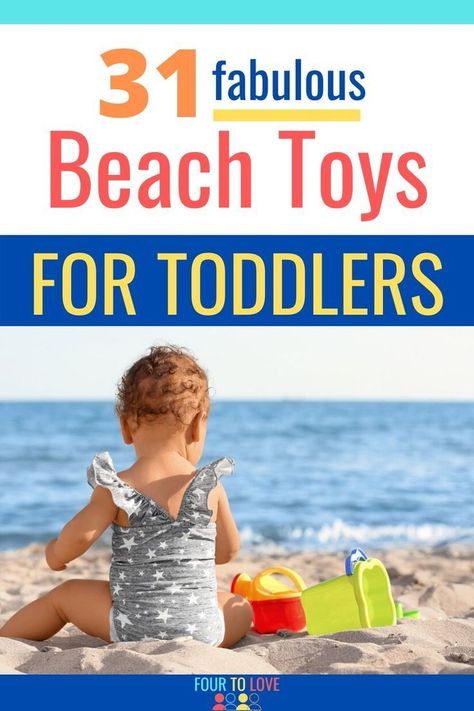 You've found the ultimate list of beach toys for toddlers! This list of 31 ideas includes fun, durable, and packable beach toys your toddler will love. Toddler Gift Guide, Kids Beach Toys, Beach & Sand Toys, Keeping Kids Busy, Toddler Beach, Non Toy Gifts, Educational Toys For Toddlers, Toys For Toddlers, Sand Toys