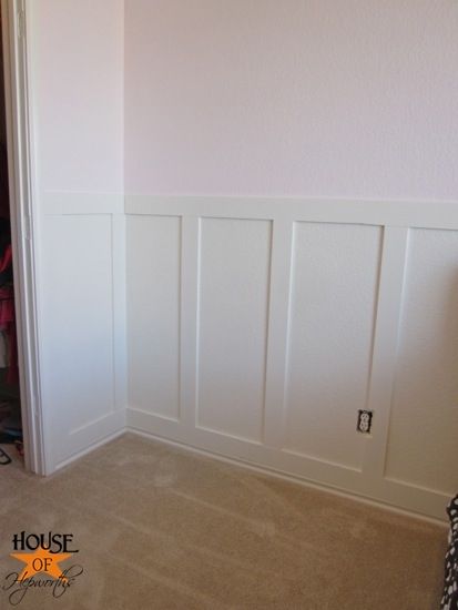 White board and batten (but going higher - 3/4 of the way up the wall) with a light soft pink above. Pink Panelling Bedroom, Batten Diy, White Wall Paneling, Shabby Bedroom, Utility Cupboard, Nursery Accent Wall, House Maintenance, Batten Wall, White Wainscoting