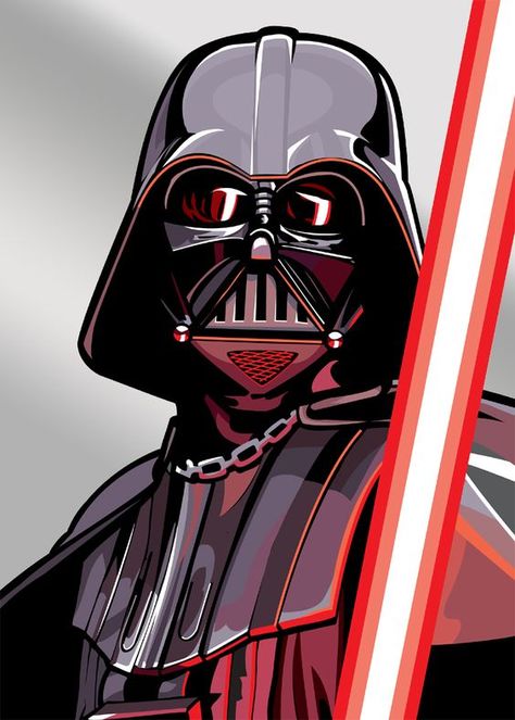 Darth Vader Gif, Darth Vader Poster, Star Wars Illustration, Star Wars Painting, Anakin Vader, Star Wars Gif, Star Wars Galaxy, Dark Vador, Cuadros Star Wars