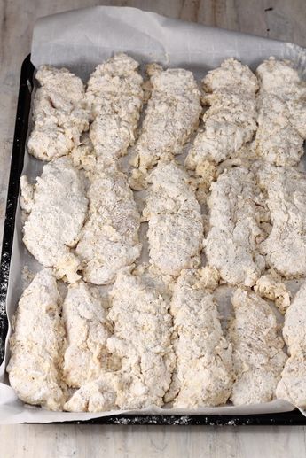 Batter For Chicken Tenders, Oven Fried Chicken Tenders, Homemade Chicken Strips, Homemade Chicken Tenders, Baked Fried Chicken, Chicken Batter, Chicken Strip Recipes, Homemade Fried Chicken, Fried Chicken Strips