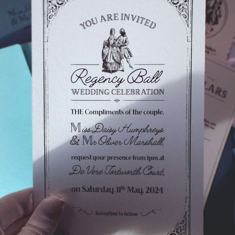 Wedding invitation in style of Regency Ball invite Bridgerton Themed Invitation, Ball Invitation Design, Regency Invitation, Royal Ball Invitation, Regency Era Party, Regency Party, Locke Lamora, Debutante Party, Regency Ball