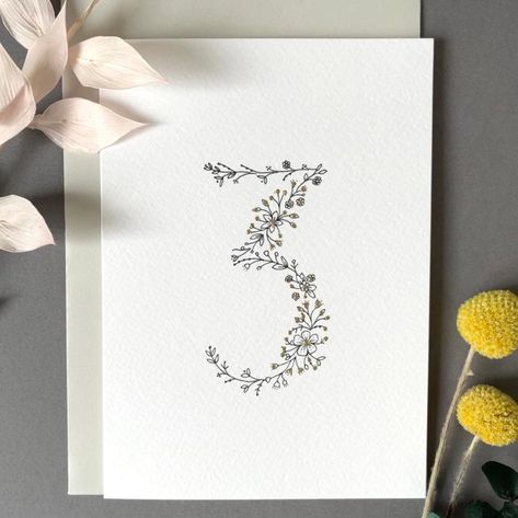 Hand Drawn Anniversary Cards, 3rd Birthday Card, 9th Wedding Anniversary, Wedding Anniversary Photos, 70th Birthday Card, Hand Drawn Cards, 3rd Anniversary, Elegant Cards, Birthday Cards For Her