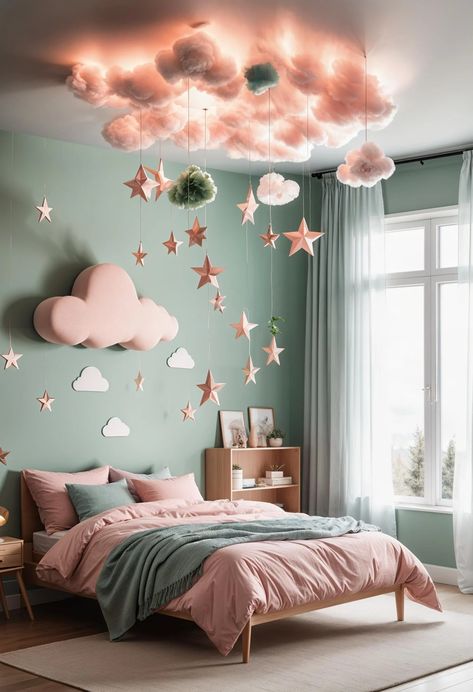 31 Chic Sage Green and Pink Bedroom Inspirations 28 Dark Green Kids Room, 6 Year Girl Bedroom Ideas, Pink And Green Kids Room, Sage Green Kids Bedroom, Pink And Green Girls Bedroom, Girly Room Ideas For Teens, Sage Green Nursery Girl, Girls Pink Bedroom Ideas, Fae Bedroom