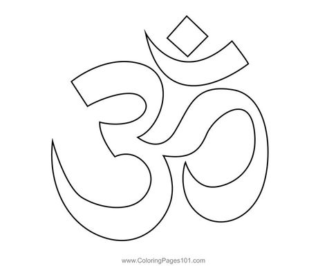 Ohm Symbol Of Hindu Coloring Page Hindu Coloring Pages, Temple Embroidery Design, Ganesha Coloring Page, Om Design Om Symbol Art, Om Drawing Artworks, Hindu Art Symbols, Ohm Symbol Tattoo, Om Rangoli, Hindu Logo