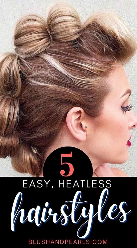 Easy Heatless Hairstyles, Updo Casual, Edgy Updo, Easy Updos For Medium Hair, Medium Length Updo, Easy Updos For Long Hair, Up Dos For Prom, Easy Hair Updos, Up Dos For Medium Hair