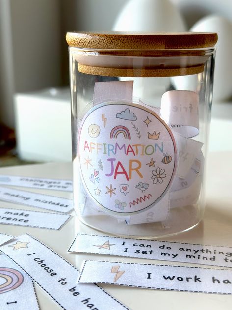 The Magic of Affirmation Jars: Sparking Joy and Confidence in Kids (Plus a Special Freebie!) Affirmation Jar, Prayer Jar, Affirmations For Kids, Powerful Affirmations, Easy Activities, Daily Positive Affirmations, Self Esteem Quotes, Believe In Magic, Motivation Wall