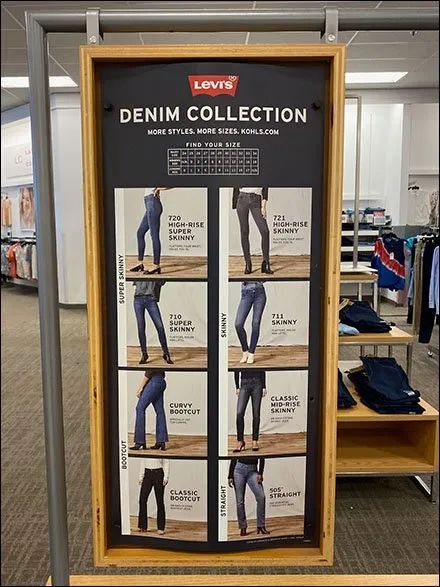 Denim Display, Tiered Display, Retail Fixtures, Clothing Displays, Visual Metaphor, Retail Merchandising, Sign Holder, Merchandising Displays, Store Displays