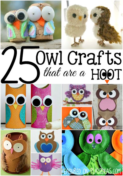 These adorable and colorful owl crafts will keep your six year old occupied for hours. Owl Projects, Arts And Craft Ideas, Owl Craft, Kerajinan Diy, Hantverk Diy, Owl Party, Owl Theme, Colorful Owls, Owl Crafts