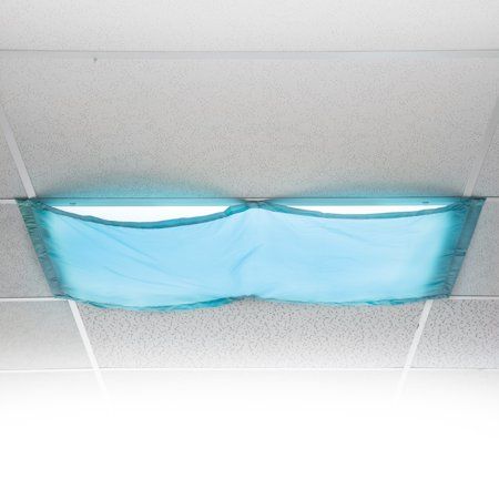 Cozy Shades filter out annoying hues in classrooms or cafeterias, softening the light for a cozier space. Designed for standard fluorescent fixtures used in schools. Includes set of 4 flame-retardant 54 x 24 inch (137.2 x 61cm) panels. Six magnets allow for single or double swags on each fixture. Includes: Flame-Retardant Panels Color: Blue. Fluorescent Light Covers, Fluorescent Lights, Shade Tent, Play Tents, Light Filters, Overhead Lighting, Play Tent, Light Filter, Fluorescent Light