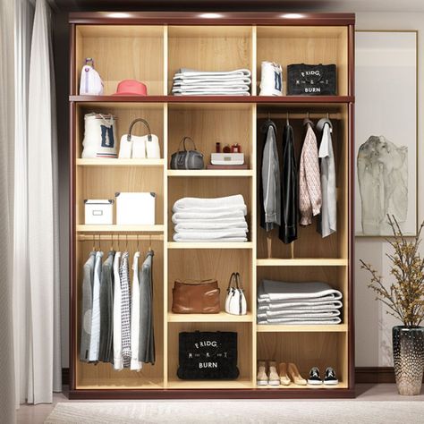 What is Included Color: Brown Style: Traditional Product Type: Wardrobe Armoire Size: 47"L x 24"W x 83"H 57.5"L x 23.6"W x 82.7"H 69.3"L x 23.6"W x 82.7"H Height: >80" Material: Wood Wood Type: Rubberwood Wood Tone: Medium Wood Purposeful Distressing Type: No Distressing Design: Armoires & Wardrobes Armories & Top Cabinet Weights & Dimensions Overall Length - Side to Side: 47" (120 cm) 57.5" (146 cm) 69" (176 cm) Overall Width - Front to Back: 23.5" (60 cm) Overall Height - Top to Bottom: 82.5" (210 cm) 102" (260 cm) Legs Included: Without Legs Features Mirror Included: Without Mirror Corner Unit: No Drawers Included: Drawers Not Included Shelves Included: Shelves Included Number of Shelves: 4 7 Shelves 6 Adjustable Shelves: Non-Adjustable Interior Shelves: Yes Clothing Rod Brown Wardrobe, Traditional Wardrobe, Armoires & Wardrobes, Wardrobe Cabinets, Wardrobe Armoire, Corner Unit, Brown Fashion, Large Furniture, 7 H