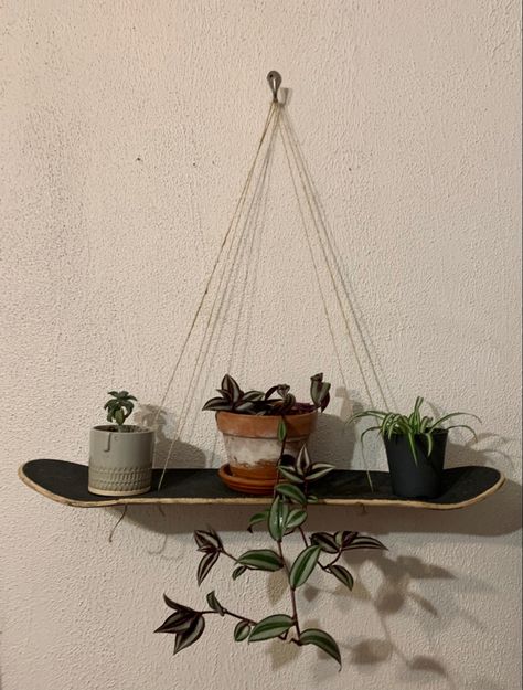 Skateboard Wall Shelves, Skateboard Interior Design, Skater House Decor, Skater Living Room, Skate Decor, Skater Apartment, Skate Room Decor, Skateboard In Room, Skater Decor